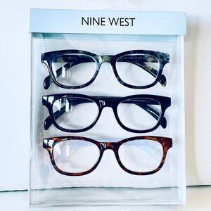 NWT 3 Pack 2.00 Nine West Premium Reading Glasses Brown, Grey & black